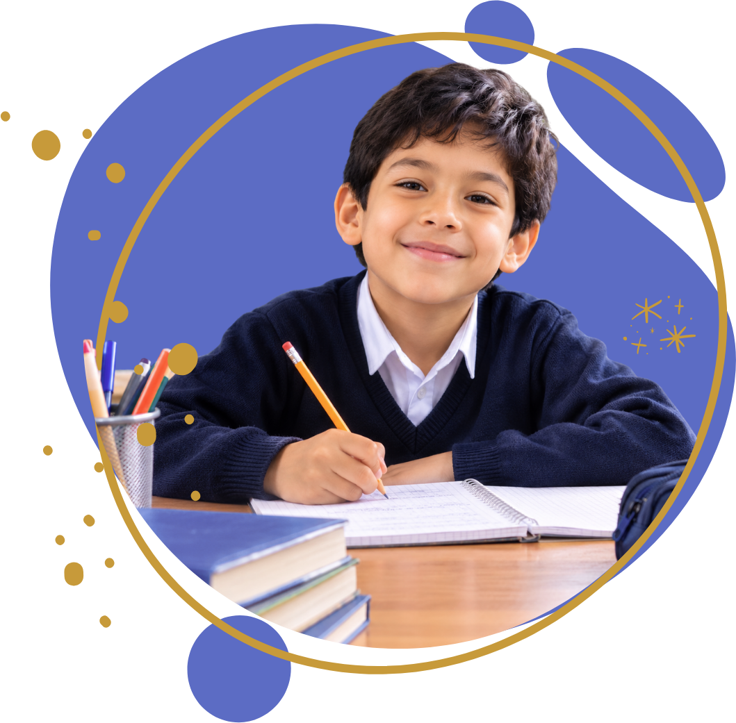 Estudiante de Academia Kiesler haciendo sus tareas